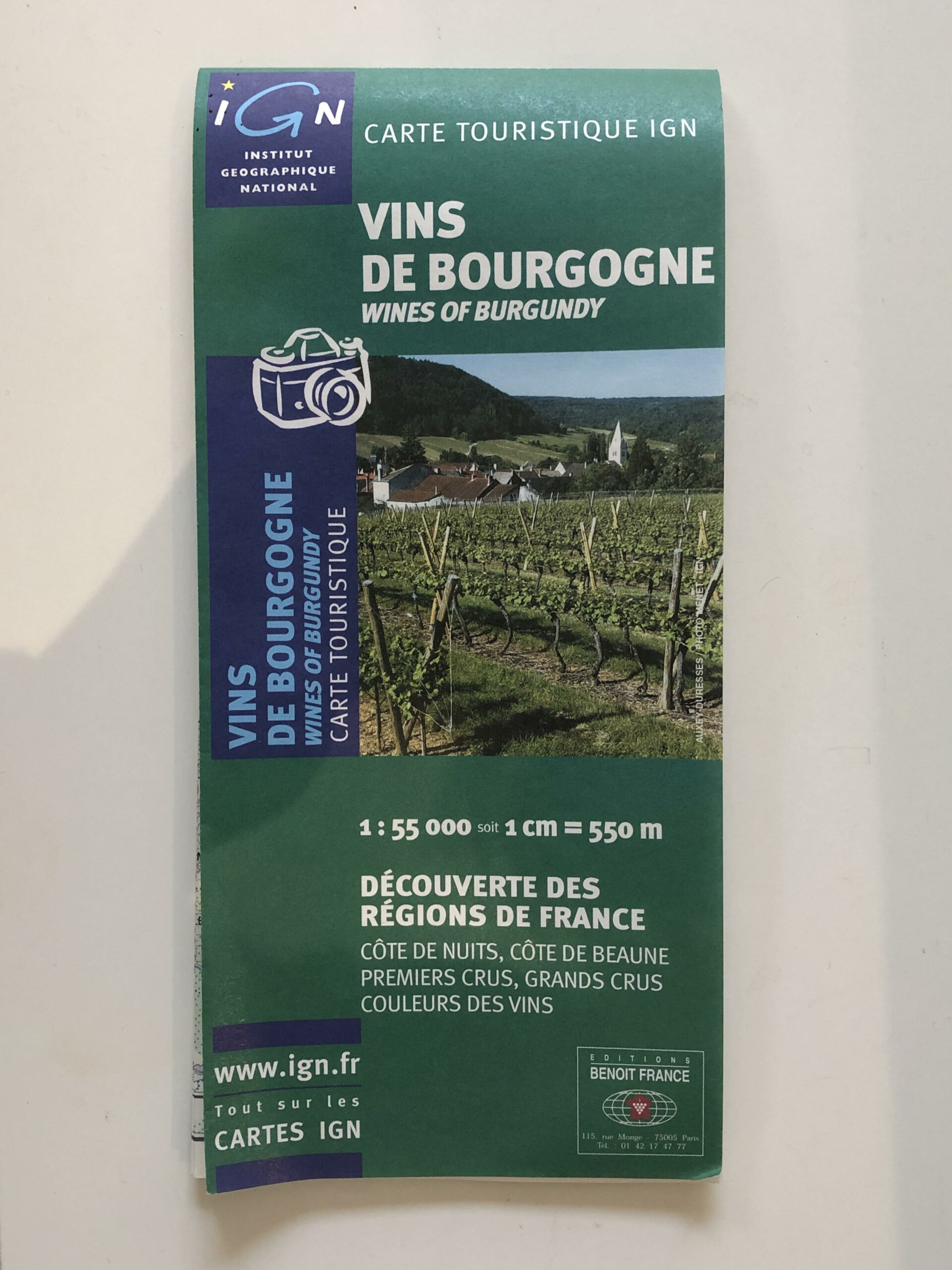 CARTE IGN du Vignoble de Bourgogne