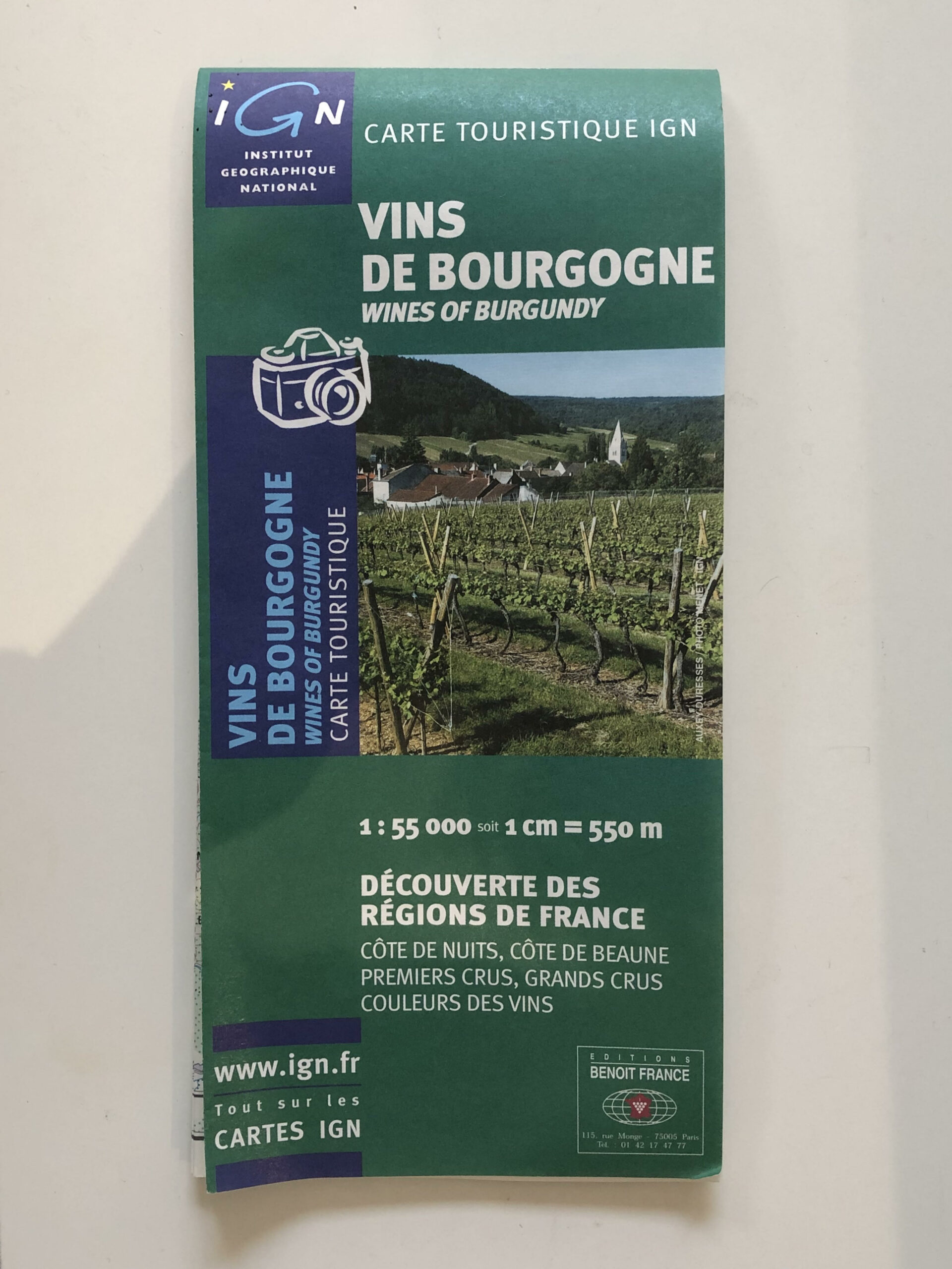 CARTE IGN du Vignoble de Bourgogne