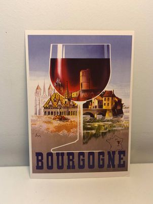 Carte postale – Verre de vin
