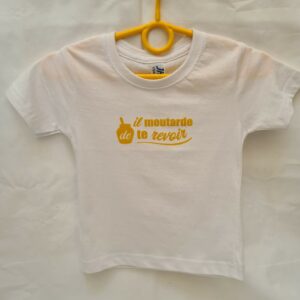 Tee-shirt enfant "Il moutarde de te revoir"  blanc