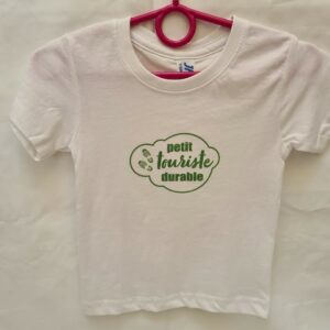 Tee-shirt enfant "Petit touriste durable" blanc