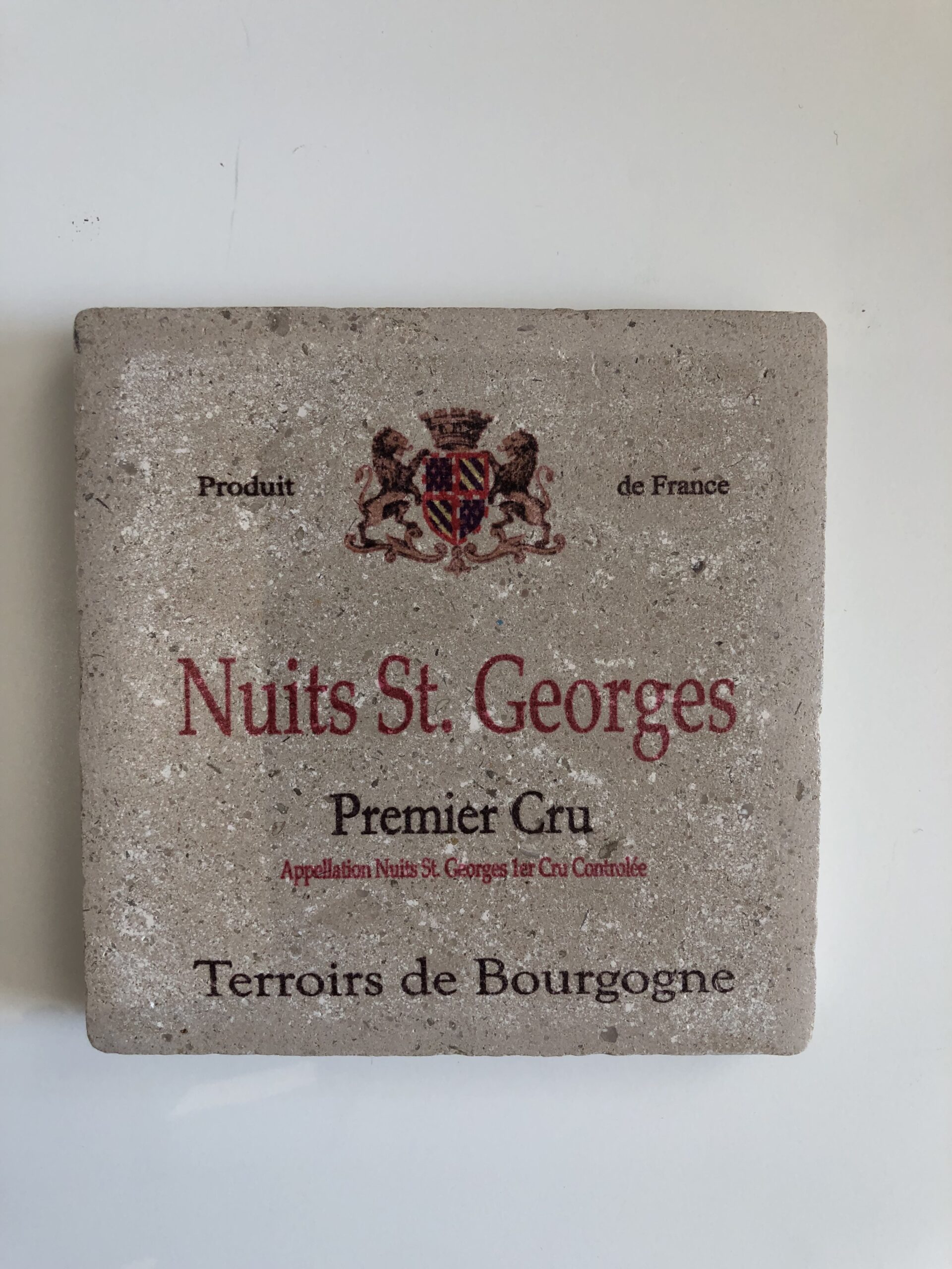 Sous-verre en pierre Nuits-Saint-Georges 10×10