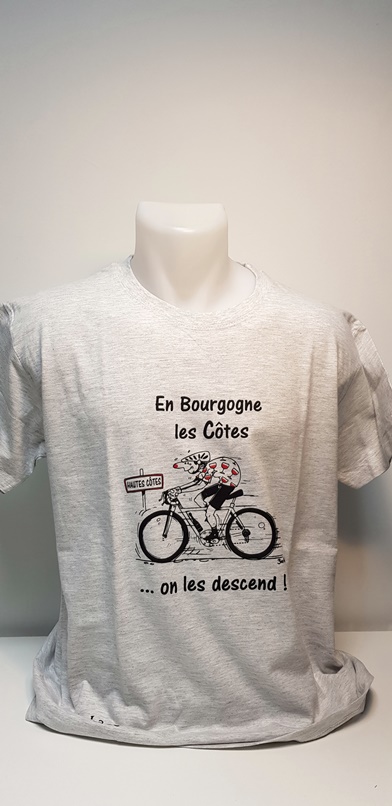 Tee-shirt vélo  “En Bourgogne” M Gris
