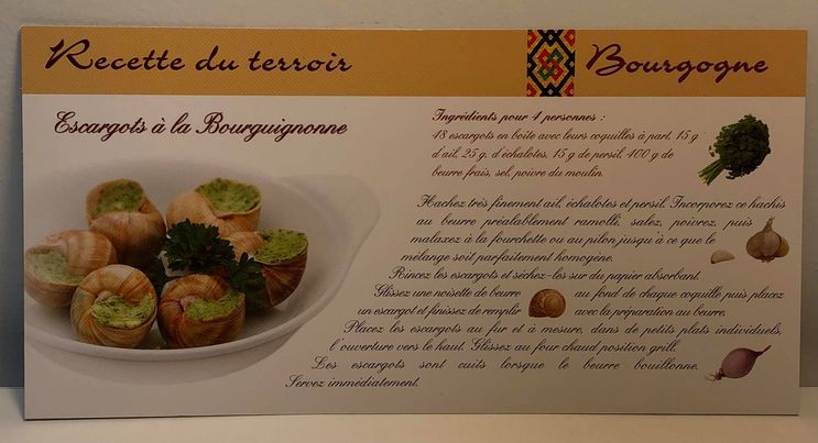 Carte postale Recette Escargots