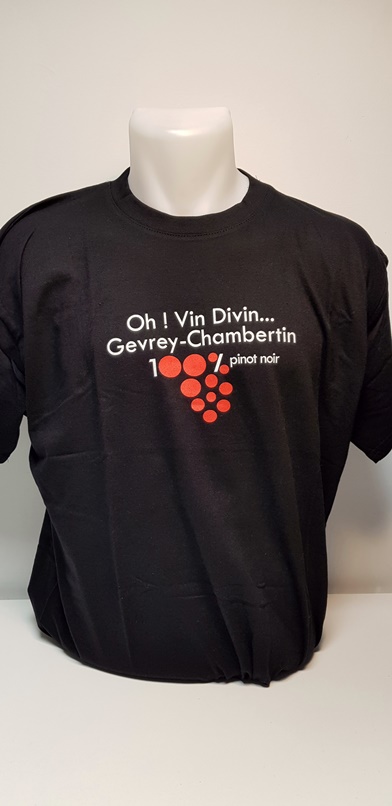 Tee-shirt noir Gevrey-Chambertin Oh vin Divin XL