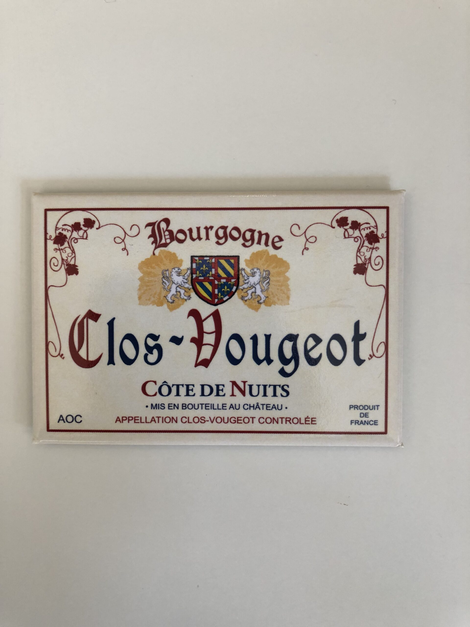 Magnet étiquette de vin Vougeot