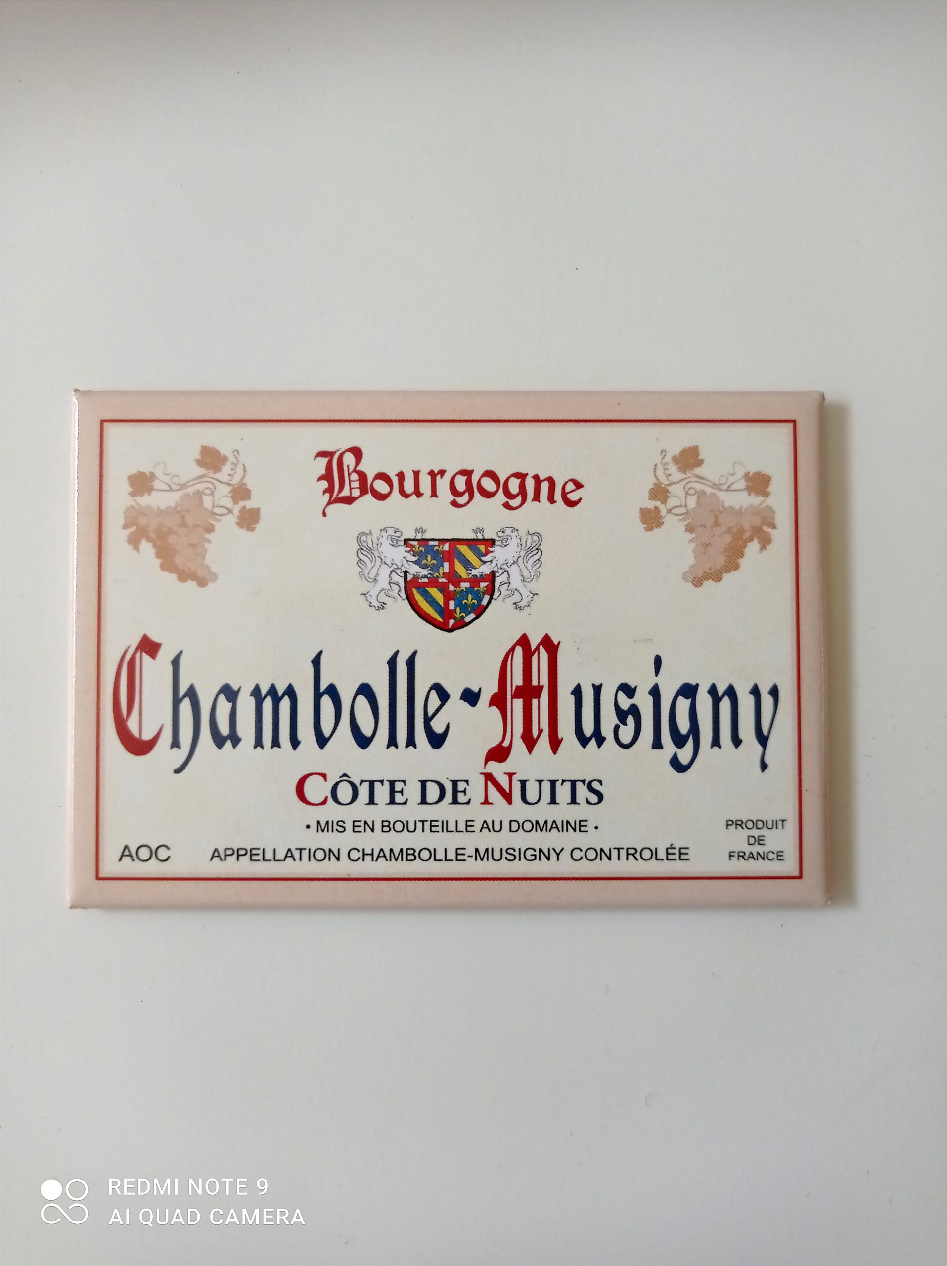 Magnet étiquette de vin « Chambolle-Musigny »