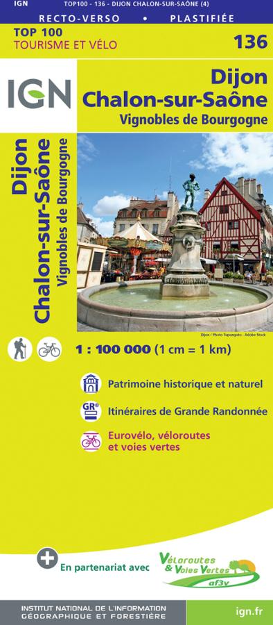 Carte IGN Dijon / Châlon-sur-Saône