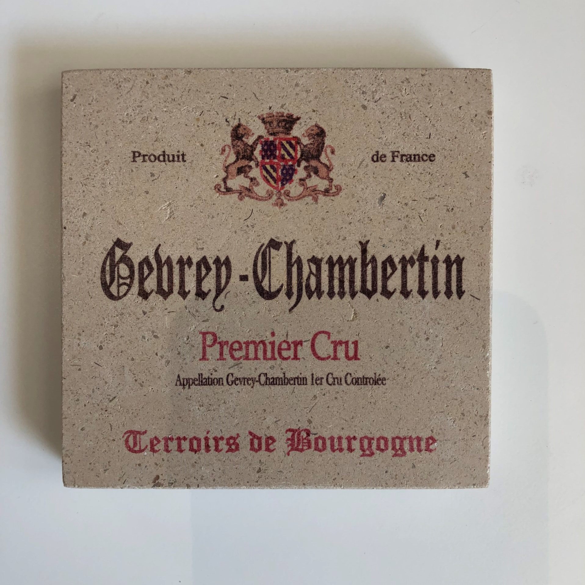 Sous-verre en pierre Gevrey-Chambertin 10×10