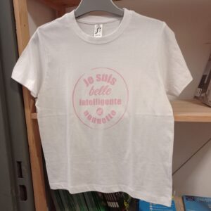 Tee-shirt enfant "Belle intelligente et nonette" blanc