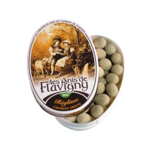 Boîte d'anis de Flavigny ovale Bonbons Réglisse Bio 50g