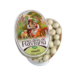 Boîte ovale d'anis de Flavigny, bonbons classiques à l'anis Bio 50g