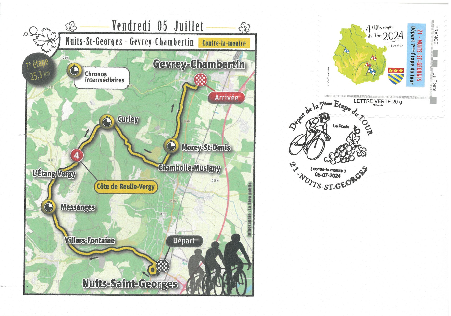 Tour de France – C6 envelope with stamp and cancellation