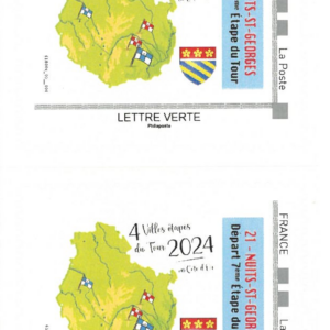 Tour de France - Bande de 5 timbres avec texte