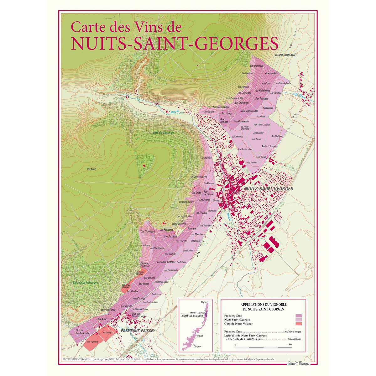 Poster vignobles de la Côte de Nuits